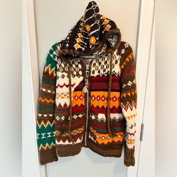 HOST PICM Chamula hand-knit hooded cowichan-style zipped cardigan - Picture 2 of 11